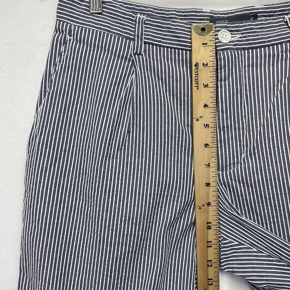 Vince Pleated Stripes Seersucker Shorts Mens Size 32 Gray-White Puckered Texture - Picture 9 of 16